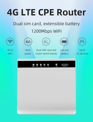 Маршрутизатор 4G LTE 2 Слот для SIM - карт 1200 Мбит / с Сетевая двухчастотная разблокировка Wi - Fi